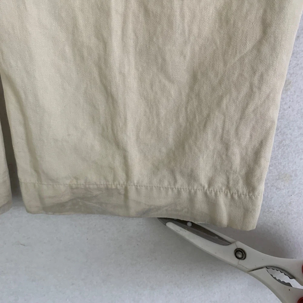 Polo Ralph Lauren Pants Mens 38/29 Beige Straight Linen Blend Trousers Preppy